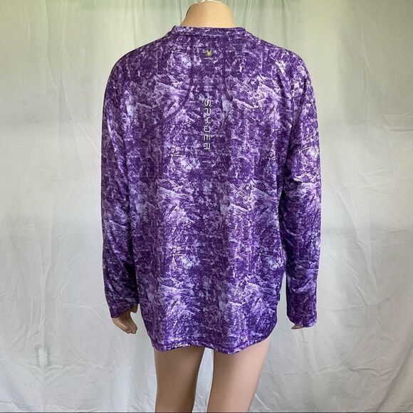 NEW SPYDER SWIM purple rush guard long sleeves UPF30+ multicam XXL - Picture 2 of 15